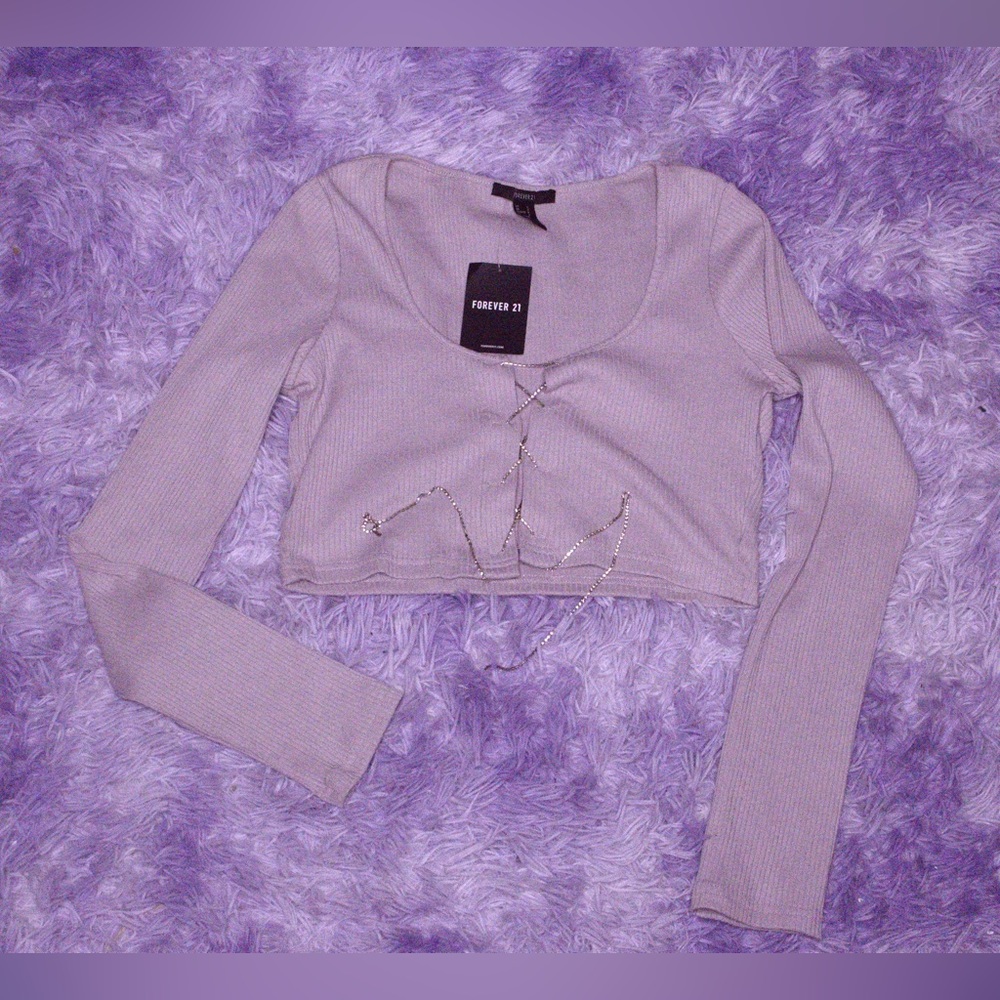 Forever 21 lace up knit crop top